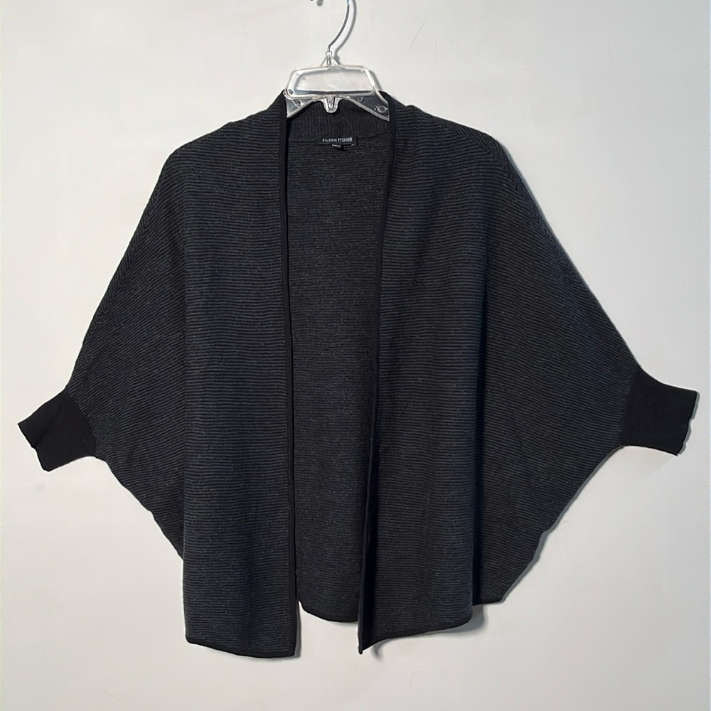 Women's Black Open-Front Sweater